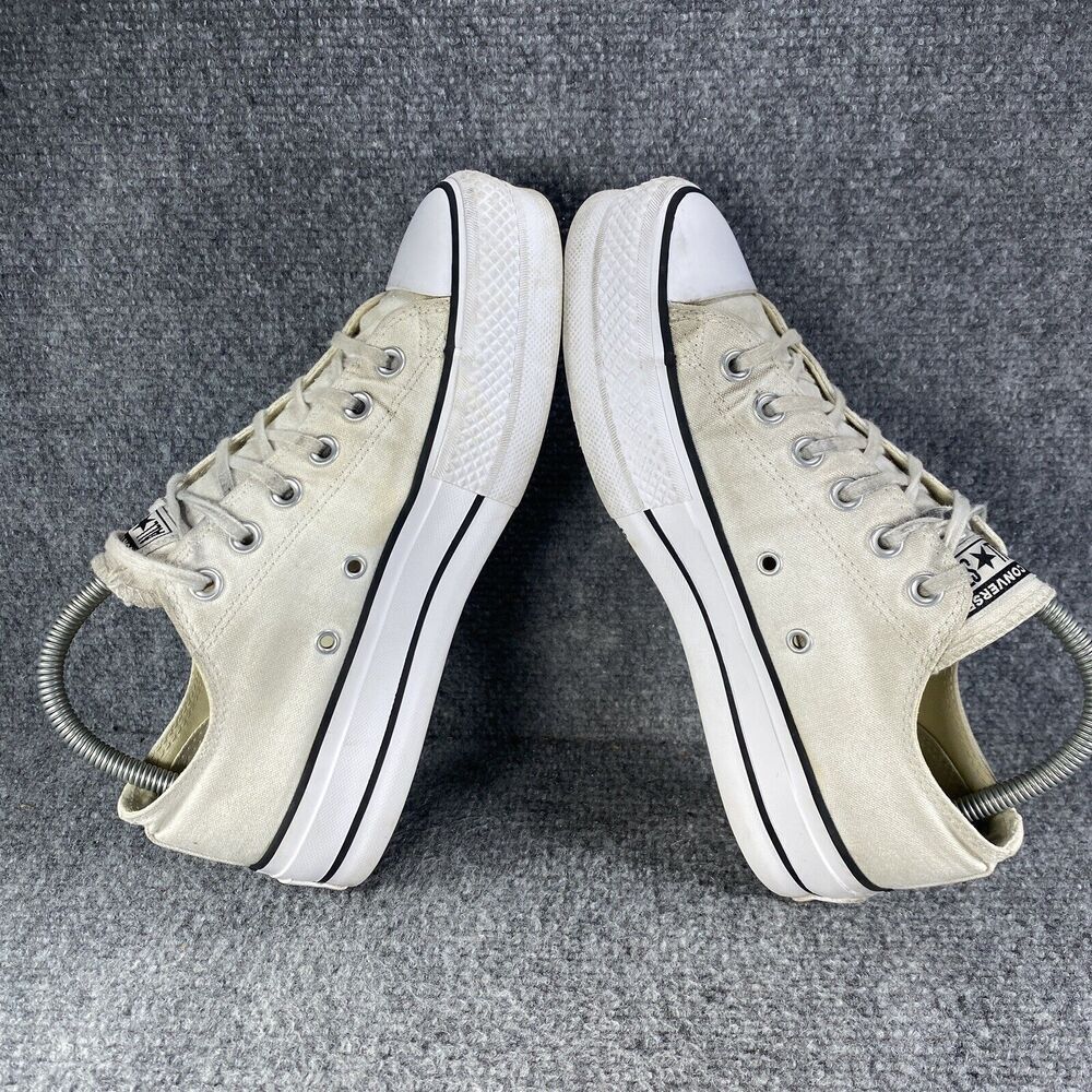 Converse Chuck Taylor All Star Platform Womens 8 Shoes White Thrashed Sneakers - Picture 7 of 11